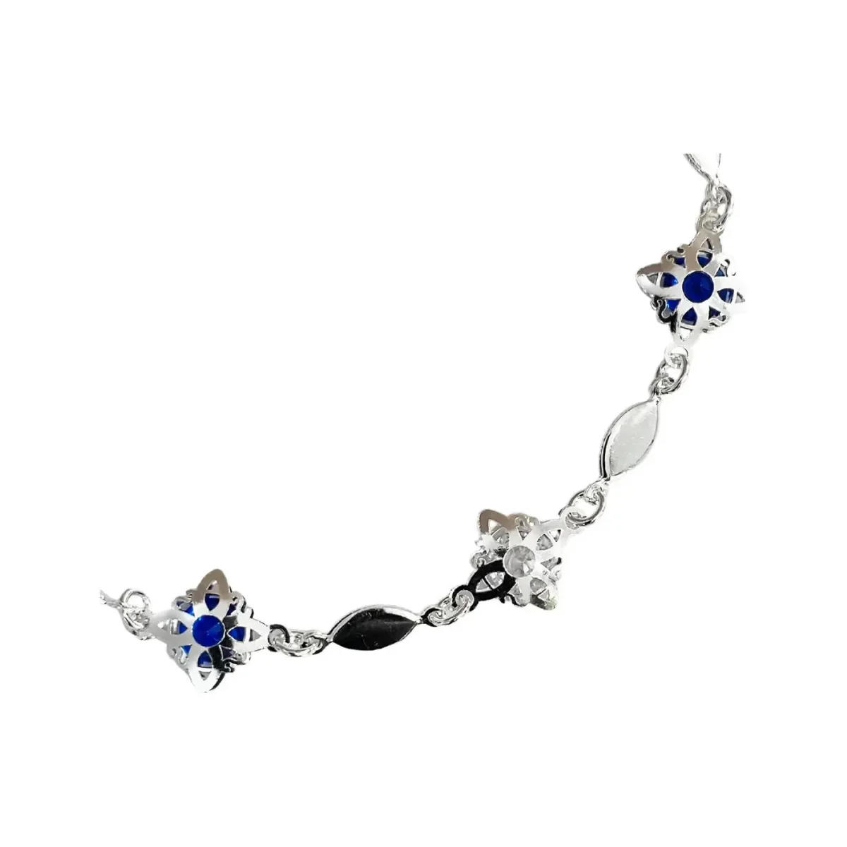 Pulsera Plata .925 Nudo Bruja con Zirconia Azul Ajustable - Imagen 2