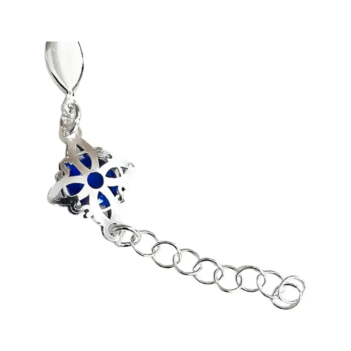 Pulsera Plata .925 Nudo Bruja con Zirconia Azul Ajustable - Imagen 3