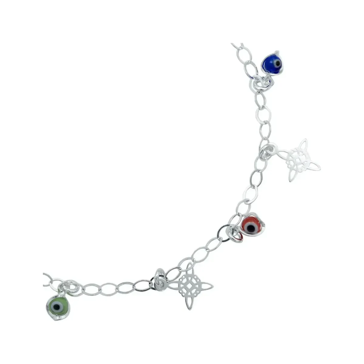 Pulsera Plata .925 Nudo Bruja Ojo Turco Ajustable para Protección - Imagen 2