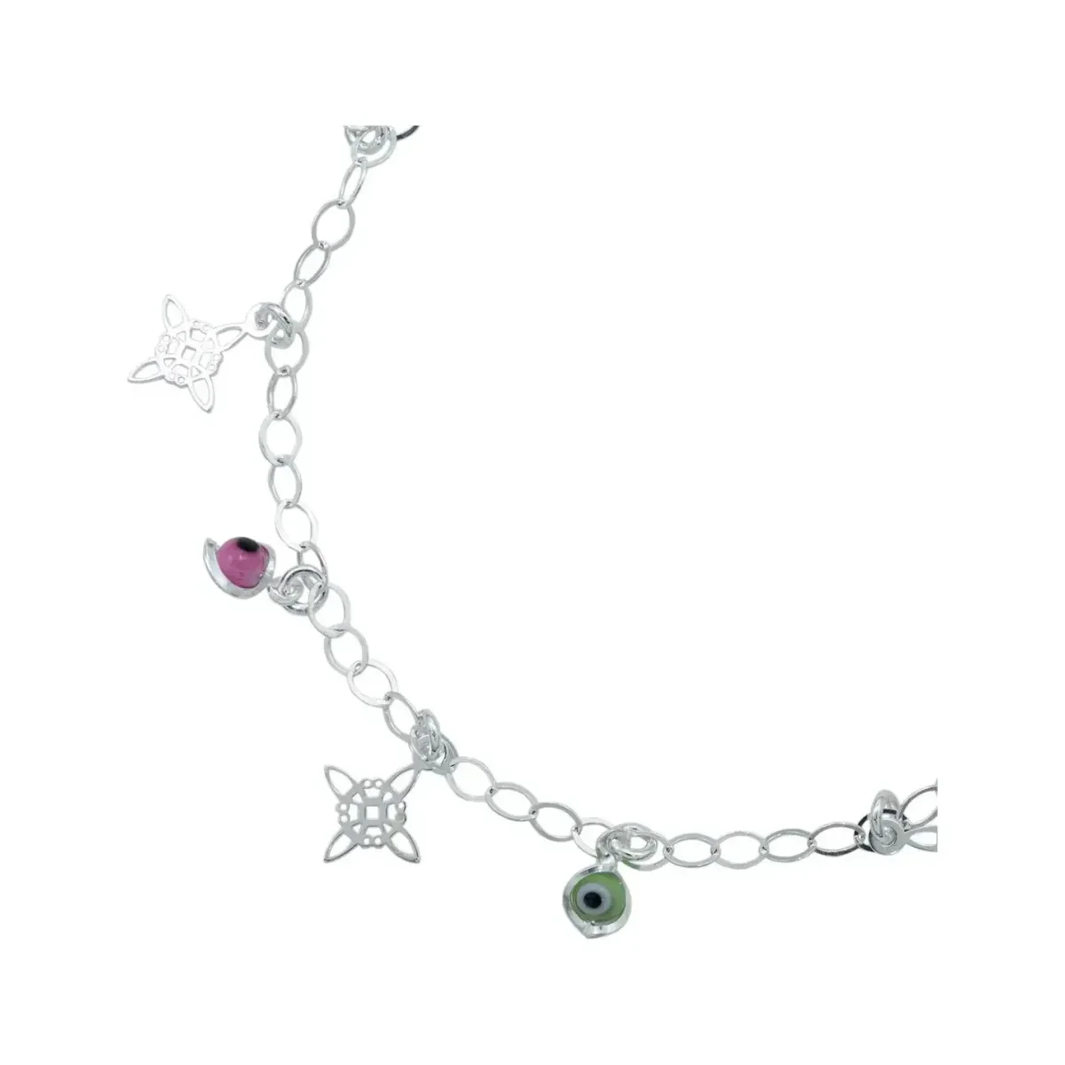 Pulsera Plata .925 Nudo Bruja Ojo Turco Ajustable para Protección - Imagen 3