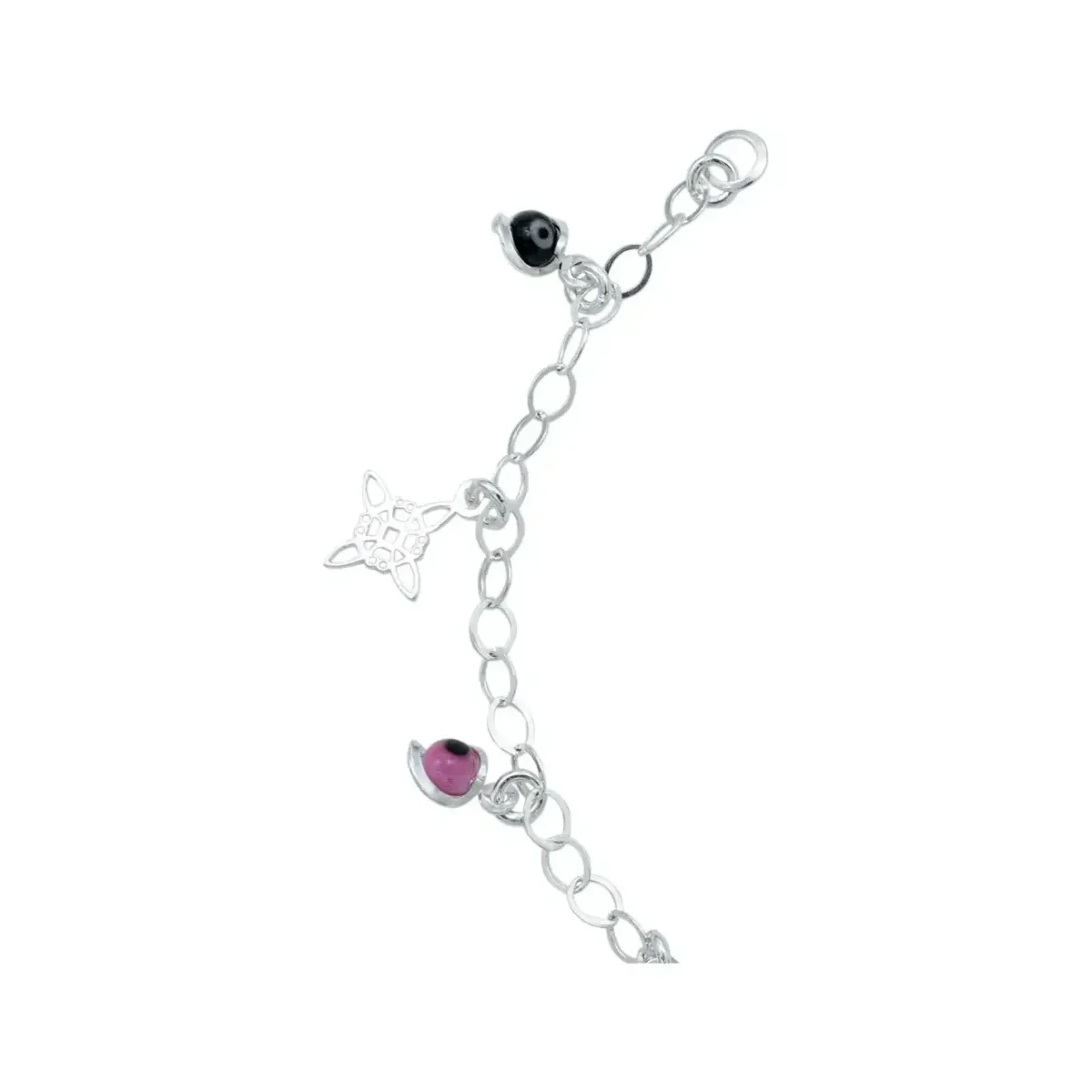 Pulsera Plata .925 Nudo Bruja Ojo Turco Ajustable para Protección - Imagen 4