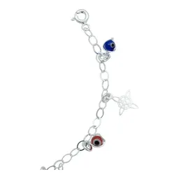 Pulsera Plata .925 Nudo Bruja Ojo Turco Ajustable para Protección - Imagen 5