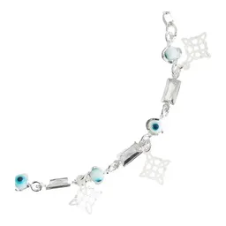 Pulsera Plata 925 Nudo Bruja Ojo Turco con Piedras Blancas Ajustable - Imagen 2