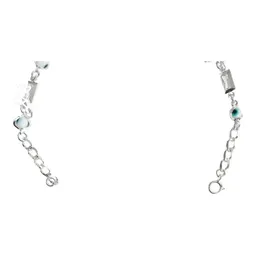 Pulsera Plata 925 Nudo Bruja Ojo Turco con Piedras Blancas Ajustable - Imagen 3