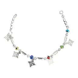 Pulsera Plata 925 Nudo Bruja Ojo Turco con Piedras Multicolor - Imagen 1