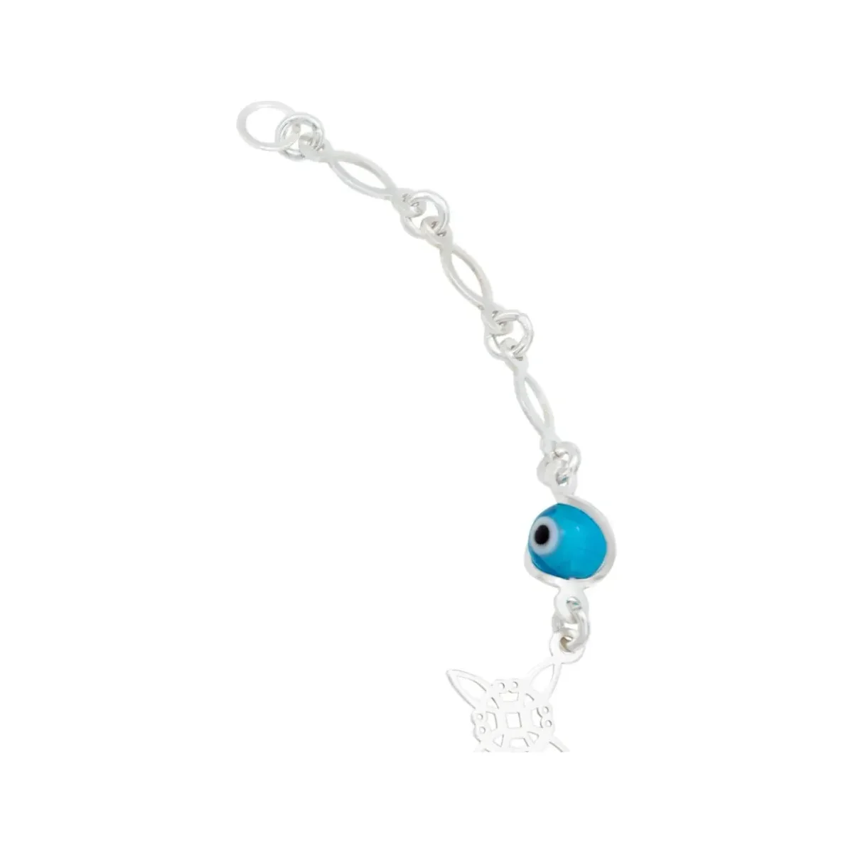 Pulsera Plata 925 Nudo Bruja Ojo Turco Multicolor Ajustable - Imagen 5