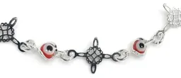 Pulsera Plata 925 Nudo Bruja Ojo Turco Roja Ajustable - Imagen 2