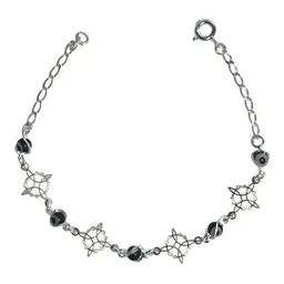 Pulsera Plata 925 Nudo Bruja Triqueta Ojo Turco Ajustable - Imagen 1