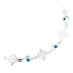 Pulsera Plata 925 Nudo Bruja Triqueta Ojo Turco Azul Mujer - Imagen 3