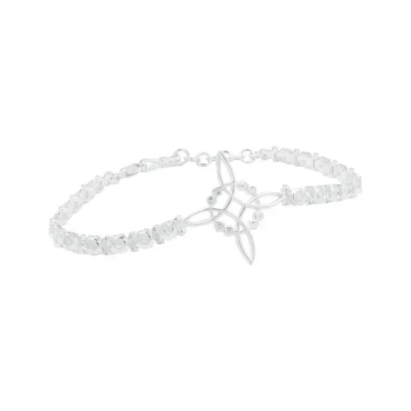 Pulsera Plata 925 Nudo Bruja Zirconias Colores Ajustable - Imagen 1