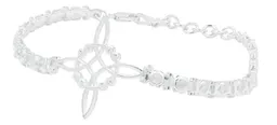 Pulsera Plata 925 Nudo Bruja Zirconias Colores Ajustable - Imagen 2