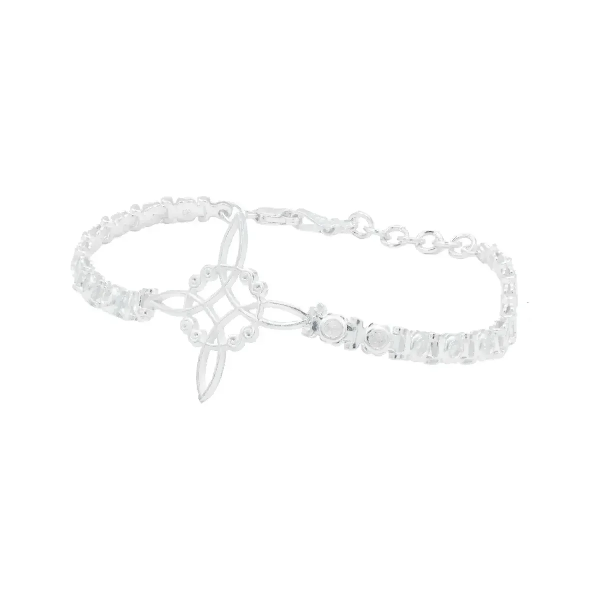 Pulsera Plata 925 Nudo Bruja Zirconias Colores Ajustable - Imagen 2