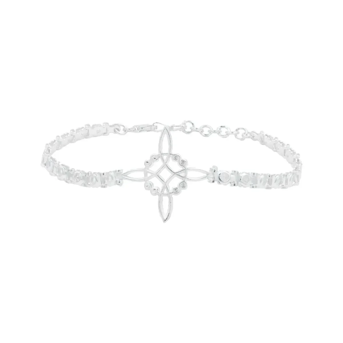 Pulsera Plata 925 Nudo Bruja Zirconias Colores Ajustable - Imagen 3