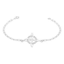Pulsera Plata 925 Nudo de Bruja Ajustable Artesanal - Imagen 1