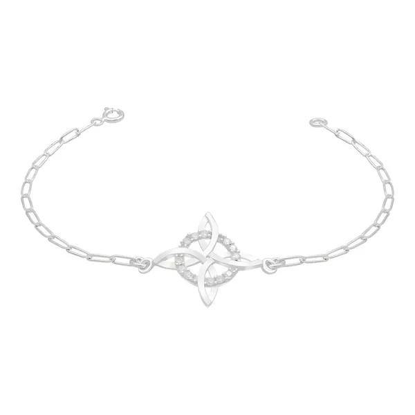 Pulsera Plata 925 Nudo de Bruja Ajustable Artesanal - Imagen 1