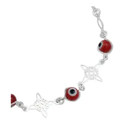 Pulsera Plata 925 Nudo de Bruja con Ojo Turco Rojo - Imagen 3