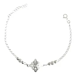 Pulsera Plata 925 Nudo de Bruja con Piedras Naturales Ajustable - Imagen 1