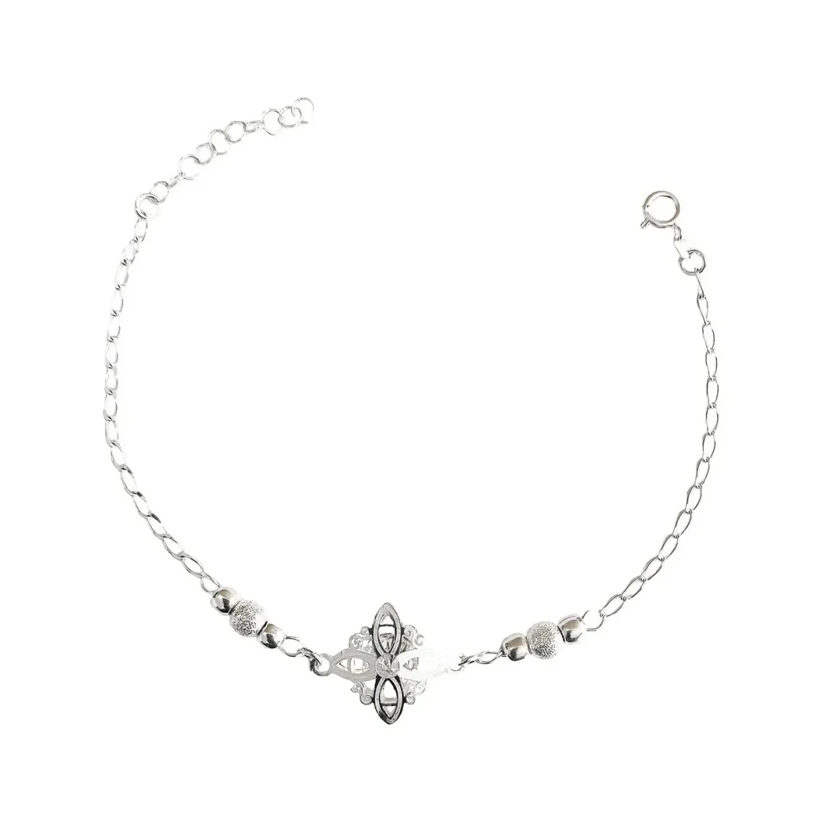 Pulsera Plata .925 Nudo de Bruja ajustable con Piedras Naturales, joyería mágica mexicana artesanal, diseño esotérico.