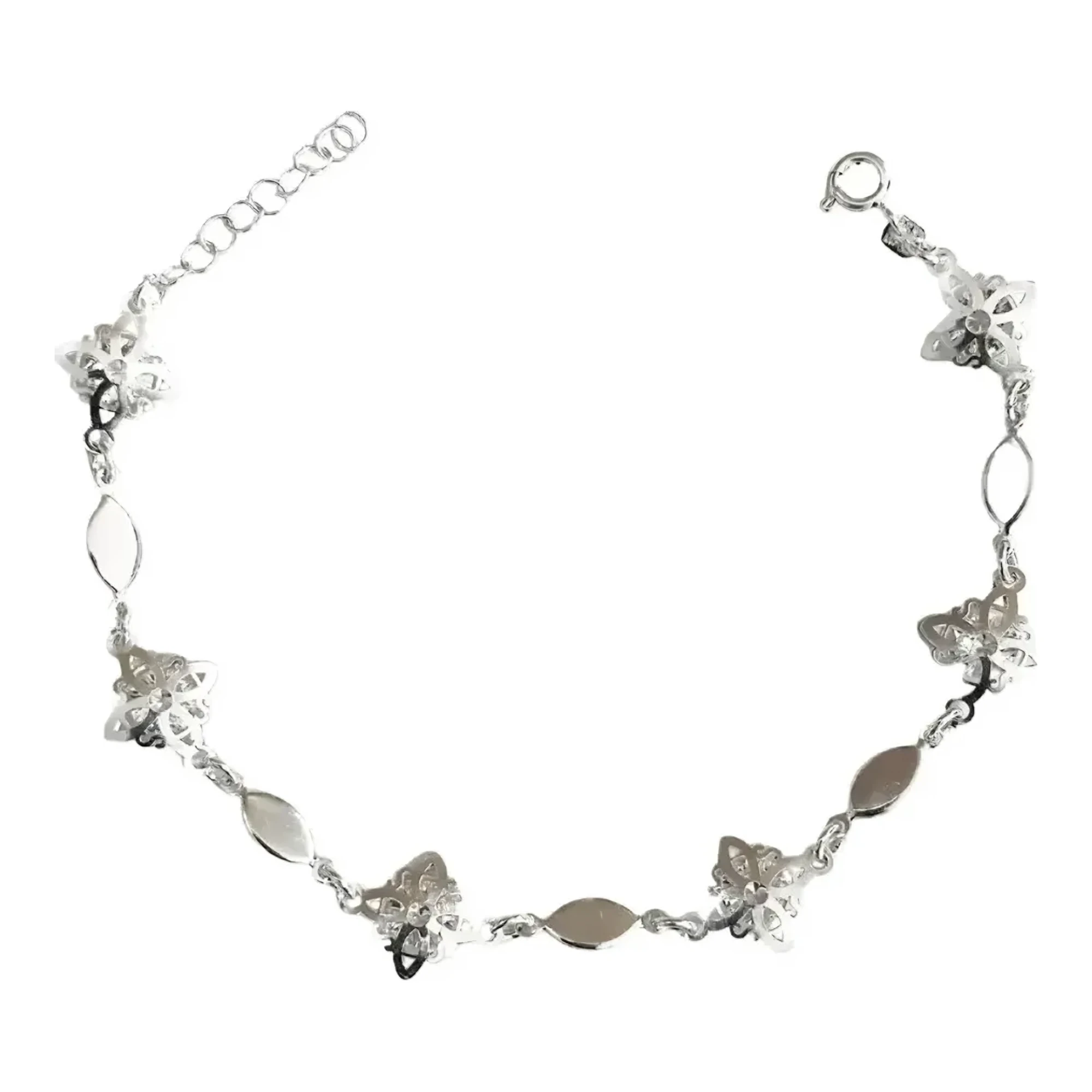 Pulsera nudo de bruja plata 925 auténtica blanca brillante con zirconia engarzada dije místico ajustable y broche reasa