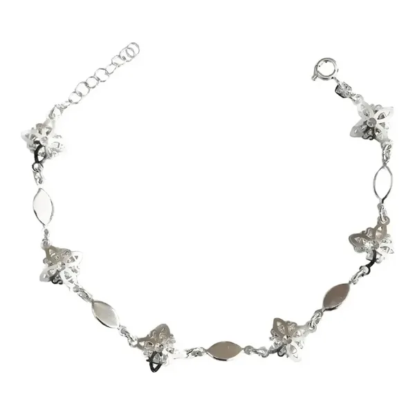 Pulsera Plata 925 Nudo de Bruja con Zirconia Ajustable - Imagen 1