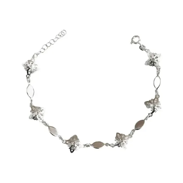 Pulsera Plata 925 Nudo de Bruja con Zirconia Ajustable - Imagen 1