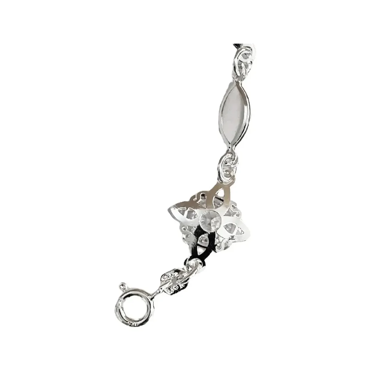 Pulsera Plata 925 Nudo de Bruja con Zirconia Ajustable Liso - Imagen 3