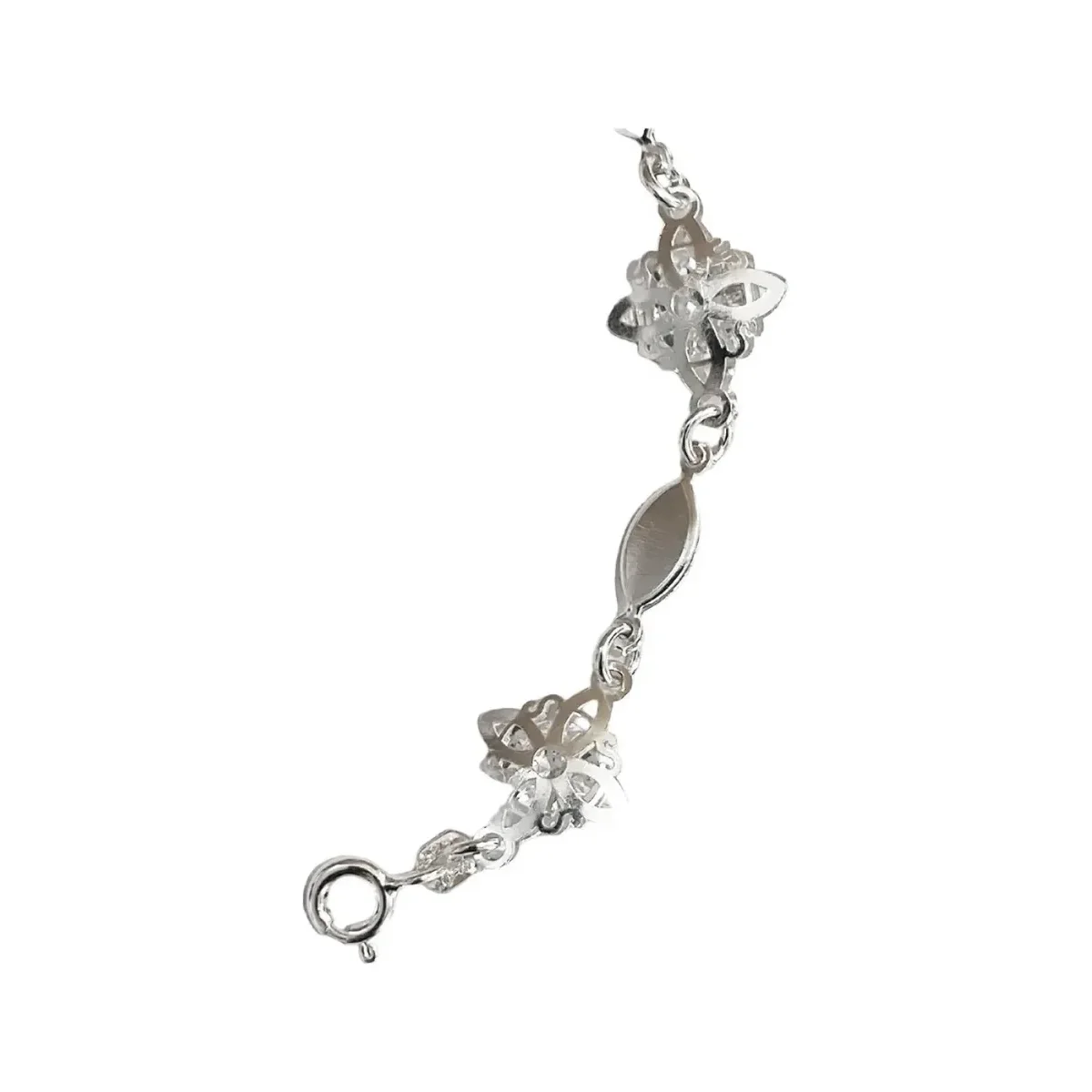 Pulsera Plata 925 Nudo de Bruja con Zirconia Ajustable Liso - Imagen 4