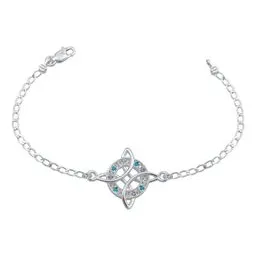 Pulsera Plata 925 Nudo de Bruja con Zirconias 18cm - Imagen 1