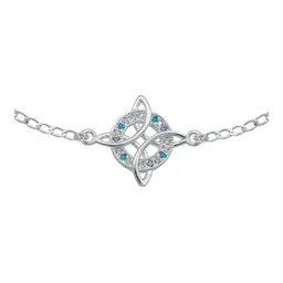 Pulsera Plata 925 Nudo de Bruja con Zirconias 17cm - Imagen 2