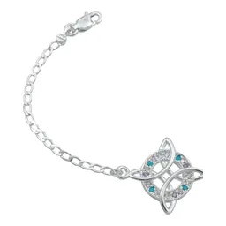 Pulsera Plata 925 Nudo de Bruja con Zirconias 17cm - Imagen 3