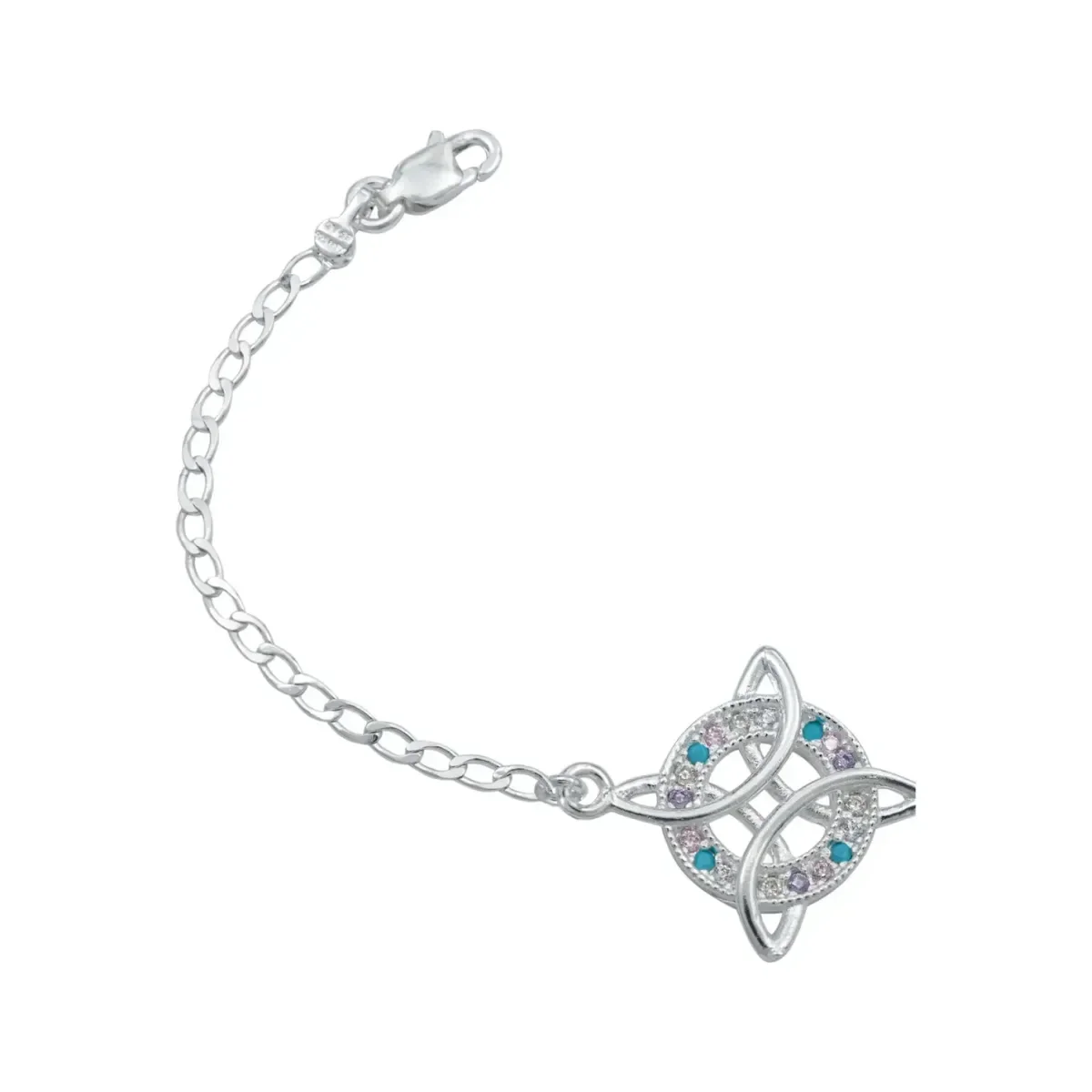 Pulsera Plata 925 Nudo de Bruja con Zirconias 18cm - Imagen 3