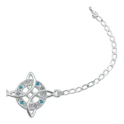 Pulsera Plata 925 Nudo de Bruja con Zirconias 17cm - Imagen 4