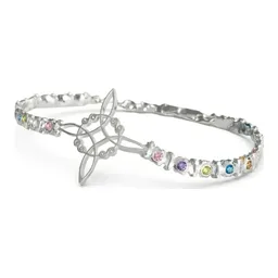 Pulsera Plata 925 Nudo de Bruja con Zirconias Multicolor para Mujer - Imagen 1