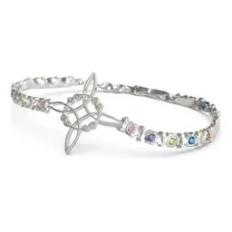 Pulsera Plata 925 Nudo de Bruja con Zirconias Multicolor para Mujer - Imagen 1