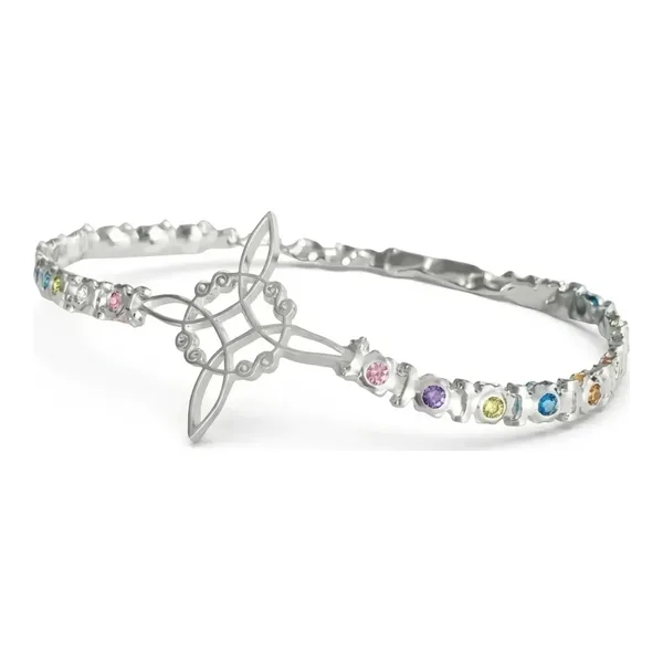 Pulsera Plata 925 Nudo de Bruja con Zirconias Multicolor para Mujer - Imagen 1