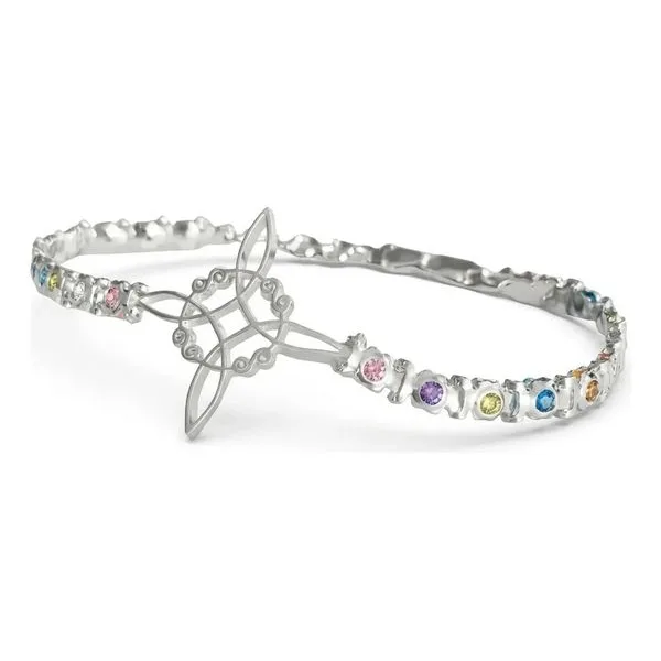 Pulsera Plata 925 Nudo de Bruja con Zirconias Multicolor para Mujer - Imagen 1
