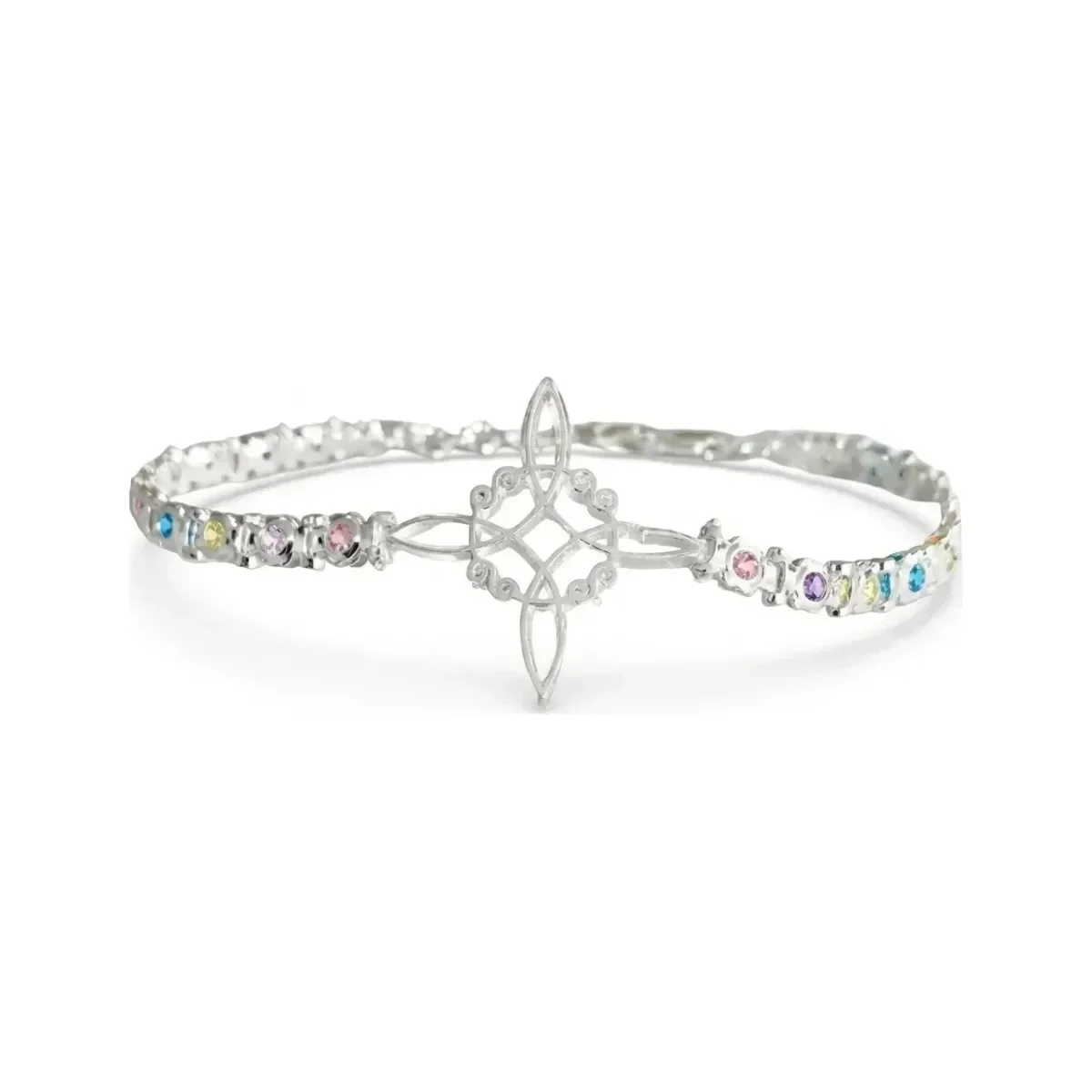 Pulsera Plata 925 Nudo de Bruja con Zirconias Multicolor para Mujer - Imagen 2