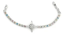 Pulsera Plata 925 Nudo de Bruja con Zirconias Multicolor para Mujer - Imagen 3