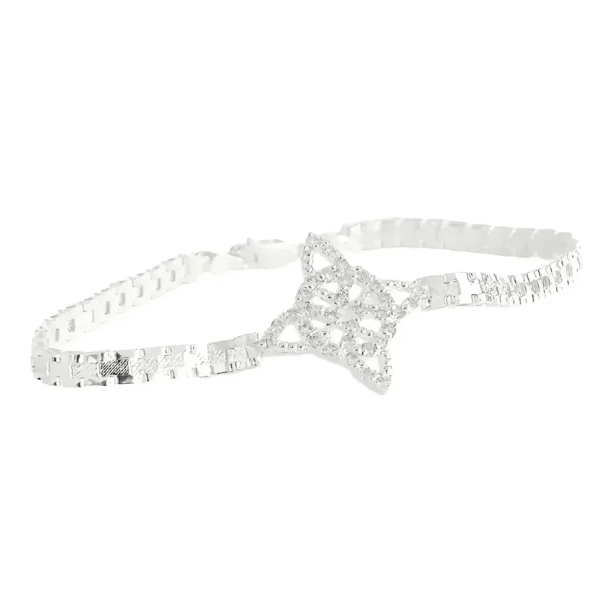 Pulsera de plata 925 nudo de bruja diamantada con zirconias brillantes dije protector talisman contra mal de ojo y envidias