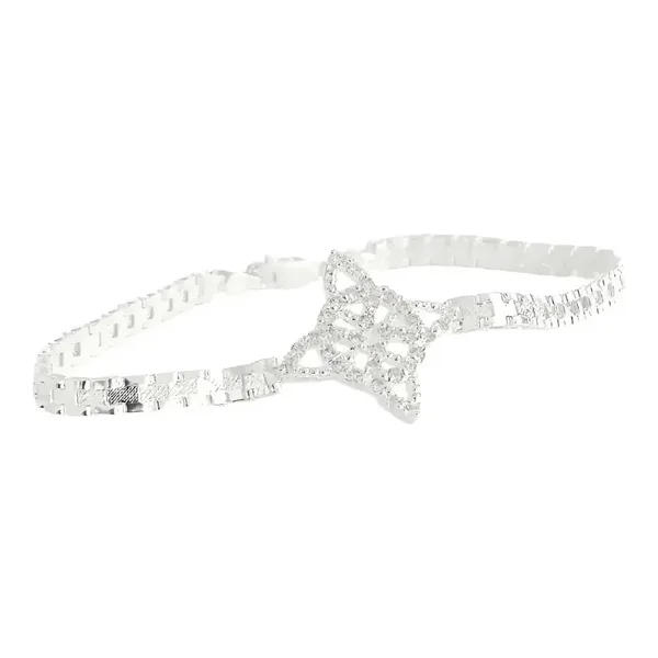 Pulsera Plata 925 Nudo de Bruja Diamantada con Zirconias - Imagen 1