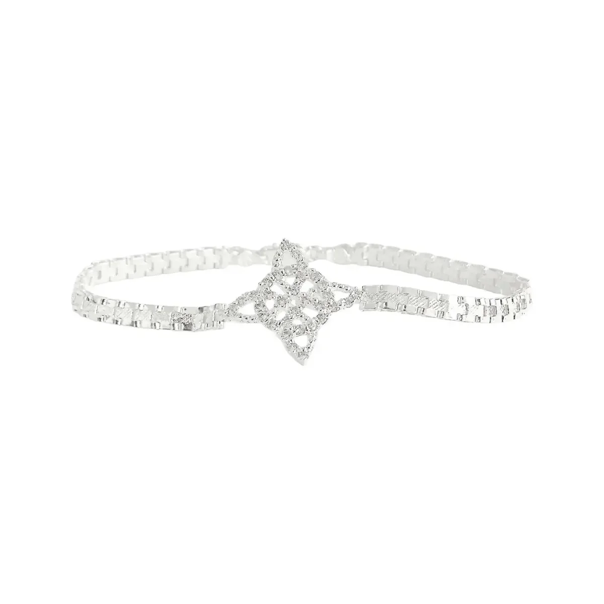 Pulsera Plata 925 Nudo de Bruja Diamantada con Zirconias - Imagen 2