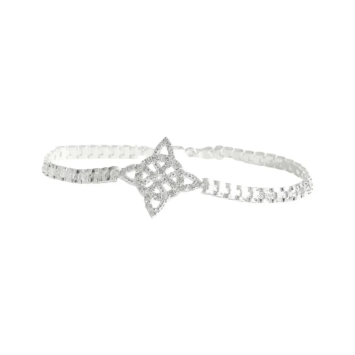 Pulsera Plata 925 Nudo de Bruja Diamantada con Zirconias - Imagen 3