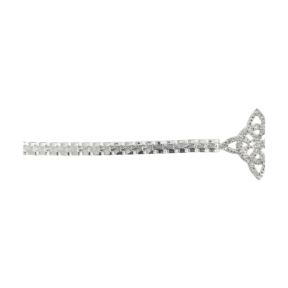 Pulsera Plata 925 Nudo de Bruja Diamantada con Zirconias - Imagen 4