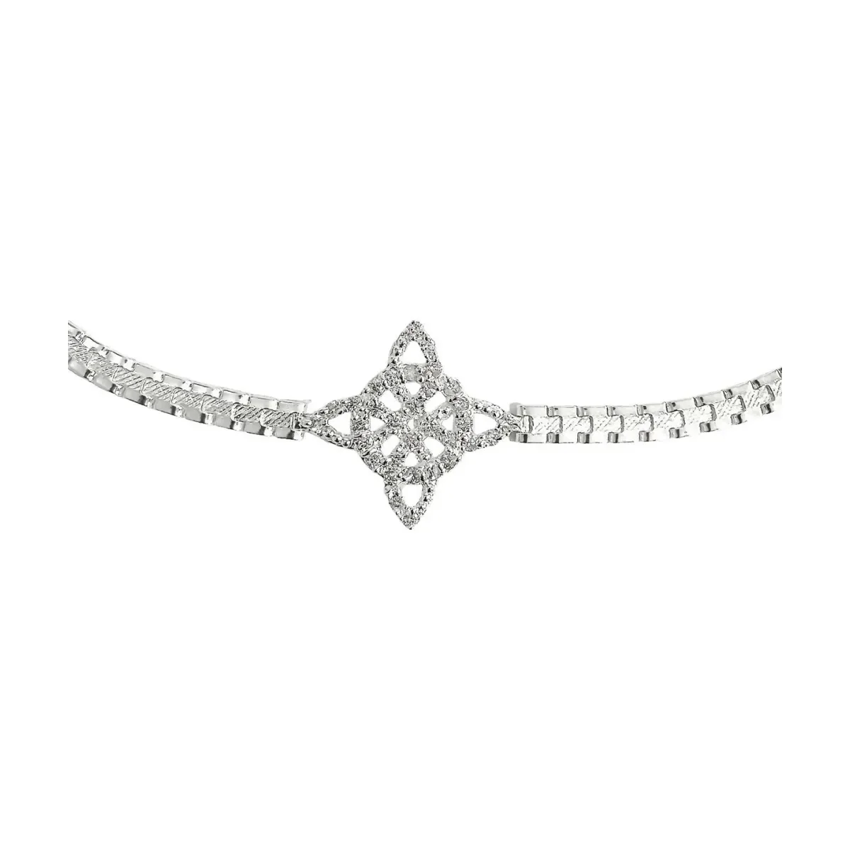 Pulsera Plata 925 Nudo de Bruja Diamantada con Zirconias - Imagen 5