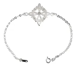 Pulsera Plata .925 Nudo de Bruja Fases Lunares Zirconias - Imagen 1