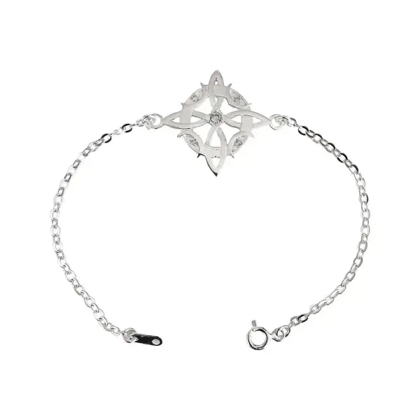 Pulsera Plata .925 Nudo de Bruja Fases Lunares Zirconias - Imagen 1