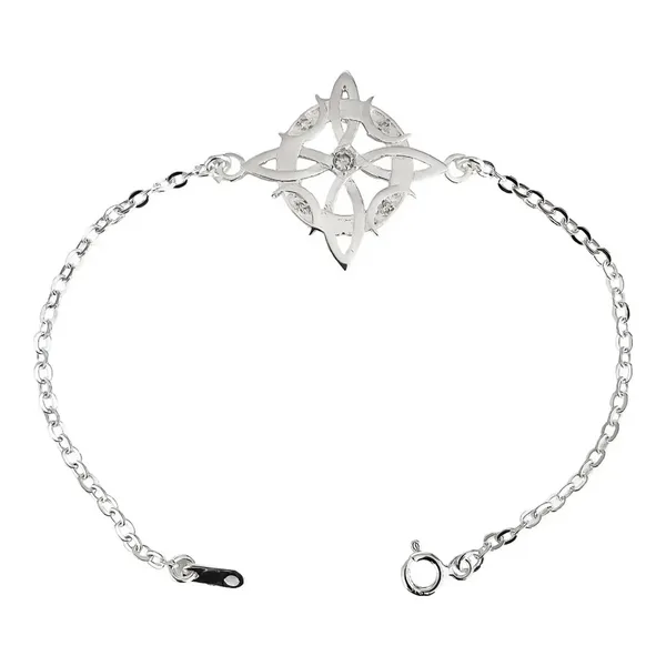 Pulsera Plata .925 Nudo de Bruja Fases Lunares Zirconias - Imagen 1