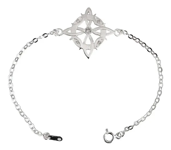 Pulsera Plata .925 Nudo de Bruja Fases Lunares Zirconias - Imagen 1