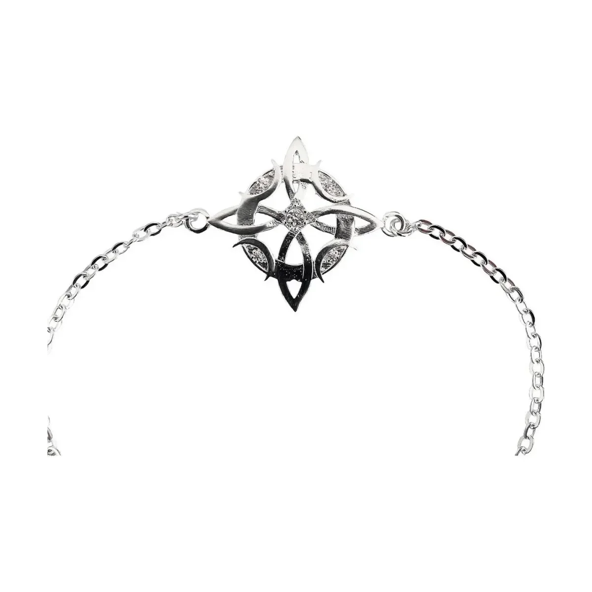 Pulsera Plata .925 Nudo de Bruja Fases Lunares Zirconias - Imagen 2