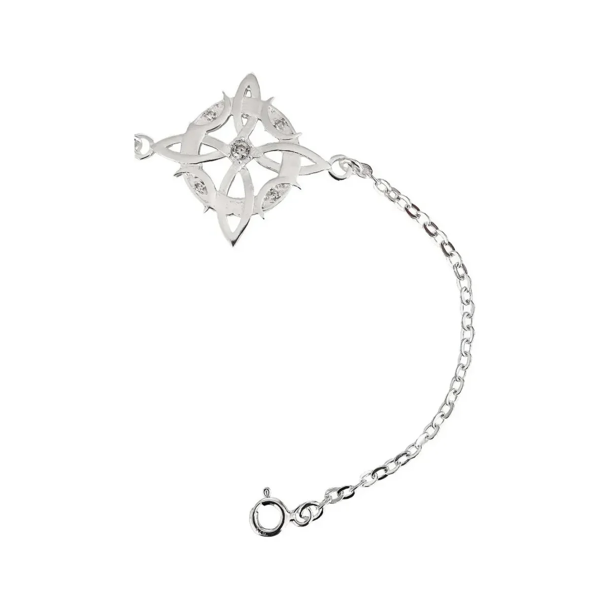 Pulsera Plata .925 Nudo de Bruja Fases Lunares Zirconias - Imagen 4
